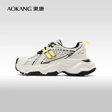 奥康女鞋 2024秋季新款网面透气老爹鞋厚底时尚拼色运动休闲鞋图片