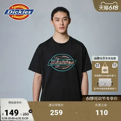 Dickies25春夏新款 炫彩大LOGO图案印花宽松短袖T恤 男女情侣图片