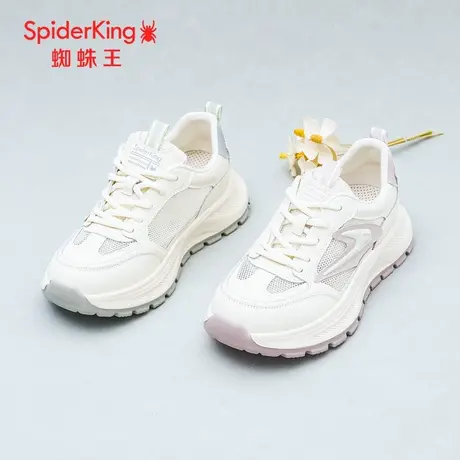 SPIDER KING/蜘蛛王运动鞋女真皮2025夏商场新款休闲百搭网面厚底商品大图