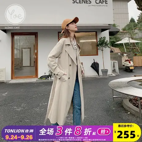 yoe风衣女春秋薄款卡其色经典外套中长款英伦风气质女装韩版休闲图片