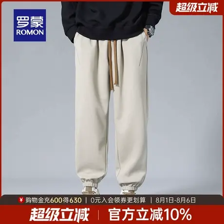 罗蒙男士日常潮流休闲裤2025秋季新款简约百搭束脚裤时尚宽松长裤商品大图