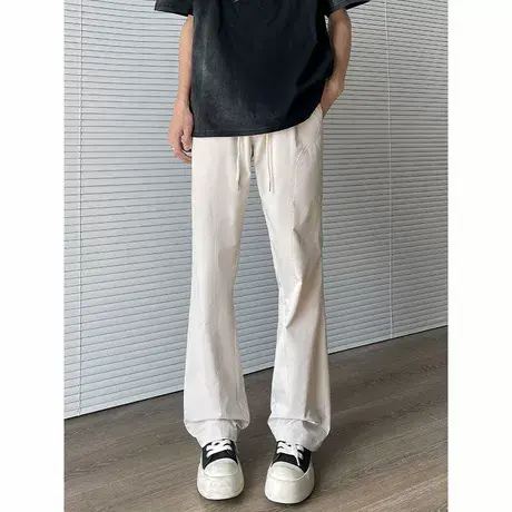 美式微喇休闲裤男款夏季薄款白色冰丝长裤百搭速干显瘦秋季裤子男商品大图