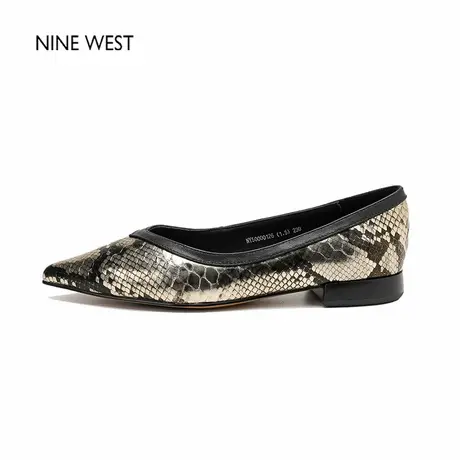 Nine West/玖熙2025新款尖头真皮粗跟瓢鞋鞋浅口超软高级感单鞋商品大图