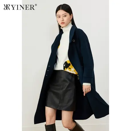 音儿美地女装冬季新款长款纯羊毛双面呢大衣商品大图