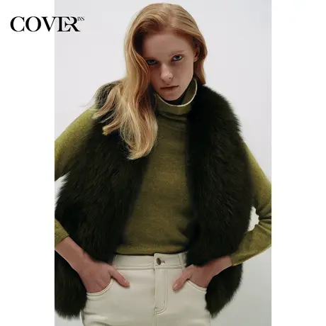 COVER冬季轻奢狐狸毛水貂马甲图片