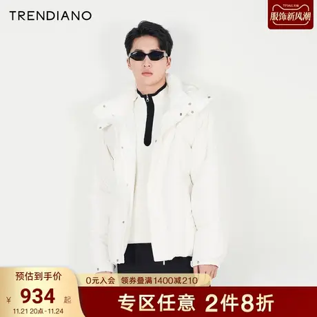 TRENDIANO官方男装冬季新款短款宽松羽绒服外套图片