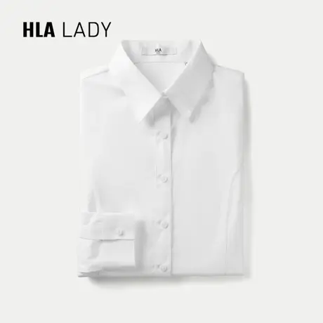 【商务】HLA/海澜之家时尚长袖正装衬衫24春夏新职场白衬衣女装商品大图