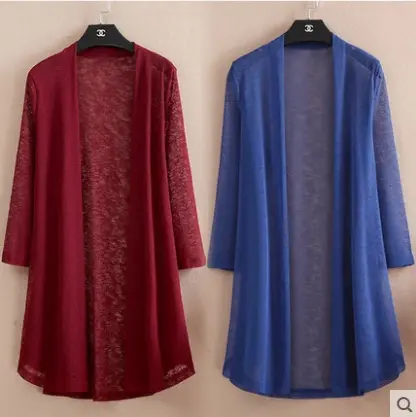 夏季冰丝防晒衣针织衫女外套夏开衫薄款空调衫中长款百搭麻纱披肩图片