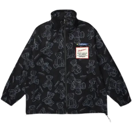 oversize外套女2021新款春秋宽松韩版ins美式街头开衫夹克棒球服商品大图