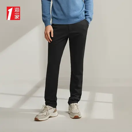 海一家基础款长裤2023秋季新款舒适日常简约大气直筒男士休闲裤商品大图