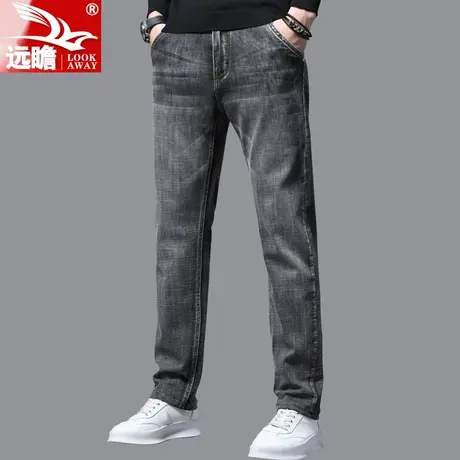 牛仔裤男士2023秋季新款直筒修身男裤春秋灰色潮流休闲长裤子潮牌图片