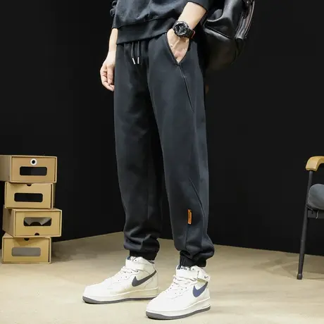 春秋休闲运动裤男春季2024新款束脚卫裤男士黑色裤子大码春秋潮牌商品大图