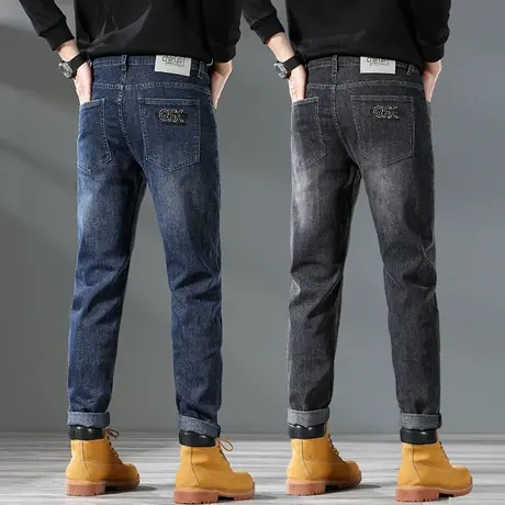 春天男款广州新塘水洗休闲牛仔裤春秋款潮牌痞帅气男裤子春季男装图片