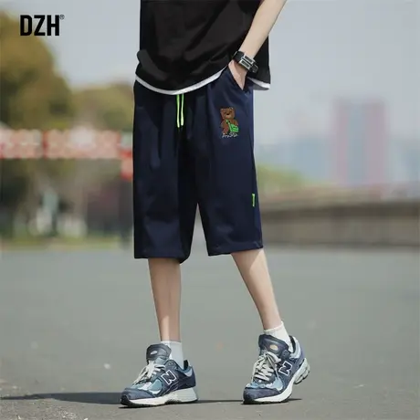 男士小熊印花短裤男夏季薄款篮球健身运动凉感速干裤七分裤大裤衩商品大图