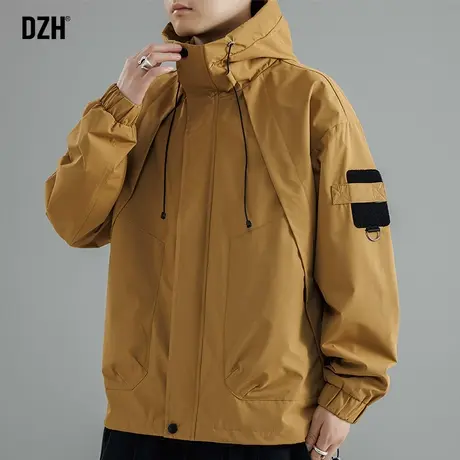 男士户外冲锋衣外套男春秋季潮高级感2024新款工装飞行夹克登山服图片