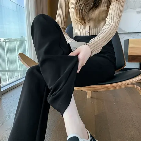 外穿微喇鲨鱼裤女2024春秋新款高腰紧身收腹瑜伽喇叭裤芭比打底裤商品大图