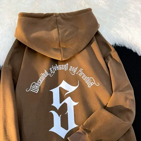 oversize设计感卫衣女秋冬加绒加厚宽松小众高街潮牌ins连帽外套图片