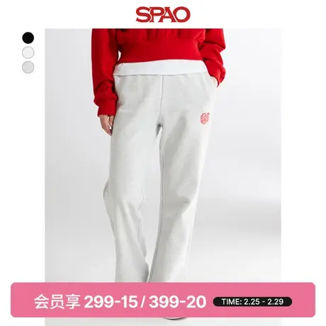 SPAO韩国同款2024年春季新款女士字母刺绣运动休闲裤SPMTE11G51图片