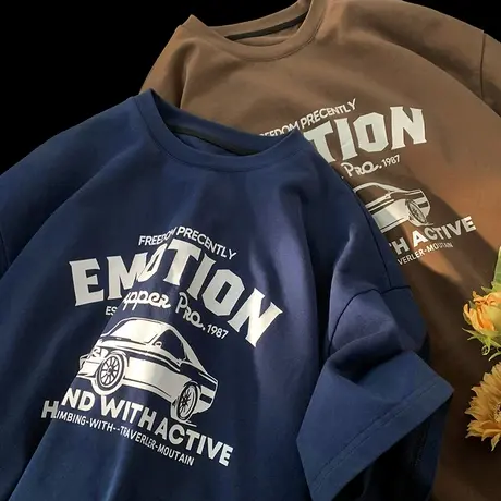 VIISHOW短袖t恤男夏季美式高街潮牌重磅半袖2024新款潮流复古衣服商品大图