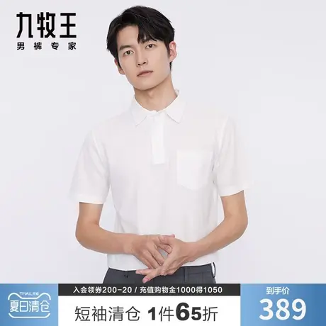 【专柜同款】九牧王男装短袖T恤 夏季薄款时尚多色休闲翻领Polo衫商品大图