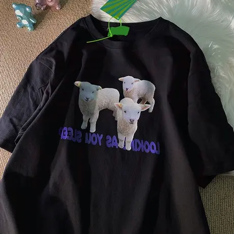 chic港味短袖t恤女夏季大码半袖宽松韩版原宿bf慵懒风上衣服ins潮商品大图