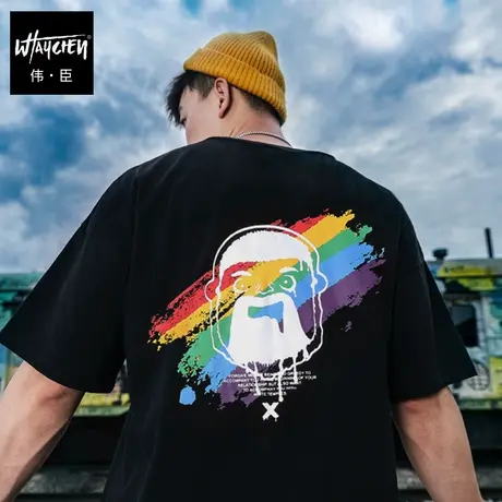 伟臣潮牌大码t恤男胖子加肥加大男装夏短袖夏季潮胖肥佬半袖夏装商品大图