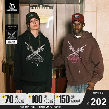 Lilbetter幸运手势380g重磅卫衣2023秋季连帽上衣情侣美拉德外套图片