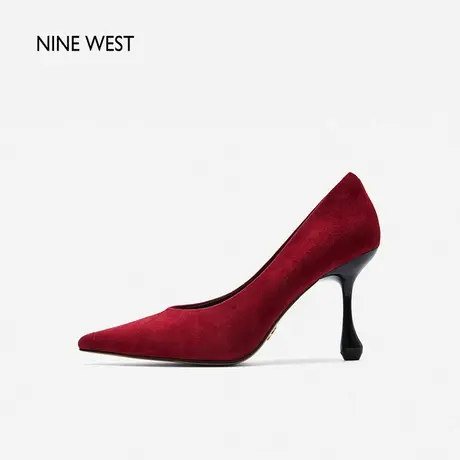 Nine West/玖熙反绒复古婚鞋伴娘鞋2023秋新款显白小众尖头单鞋女图片