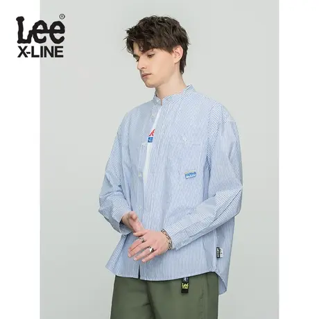 LeeXLINE 22春季新品舒适版白色男长袖条纹衬衫LMT000008199-K14图片