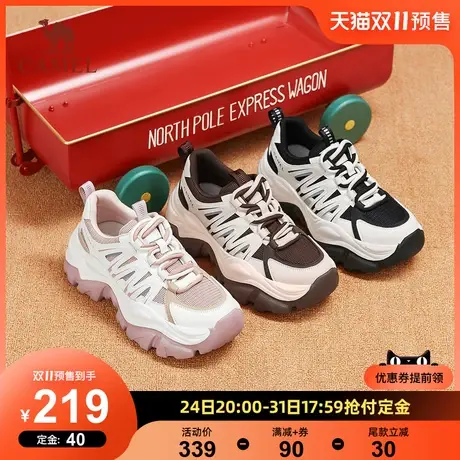 骆驼女鞋2023秋季新款透气百搭时尚厚底老爹鞋舒适运动休闲鞋女商品大图