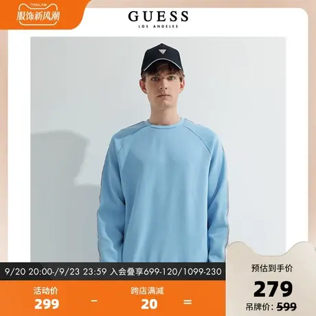 GUESSATHLEISURE秋季男士潮流经典oversize简约圆领卫衣Z2GQ01KB0商品大图