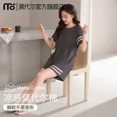 莫代尔棉睡衣女款夏季2025新款短袖女士夏款清爽家居服夏天可外穿商品大图