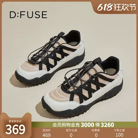 D：Fuse/迪芙斯秋上新户外休闲鞋2024新款跑步轻便舒适增高女鞋商品大图