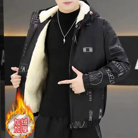 冬季加厚棉衣男士连帽加绒夹克男外套学生上衣韩版保暖秋冬装衣服商品大图