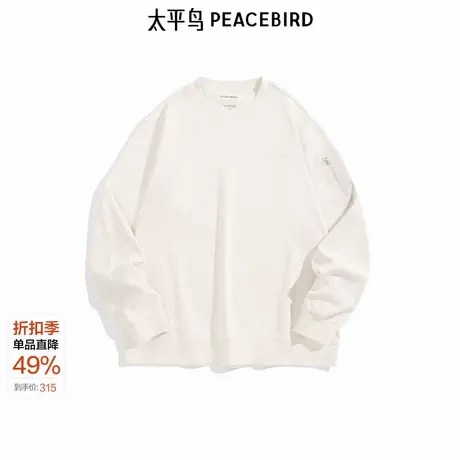 【商场同款】太平鸟男装重磅卫衣刺绣宽松男士休闲卫衣 B2CRE4498图片