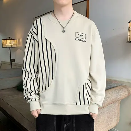 2023卫衣男春装新款潮流ins上衣服男装秋衣情侣宽松长袖t恤打底衫商品大图