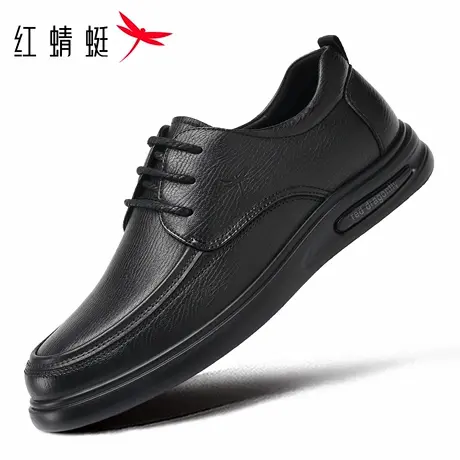 红蜻蜓男鞋秋冬新款鞋子男士休闲平底皮鞋男商务软皮软底真皮羊皮商品大图