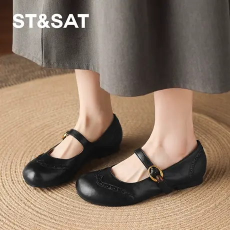 星期六黑色圆头玛丽珍鞋女2026春季新款温柔配裙子平底浅口单鞋爆商品大图