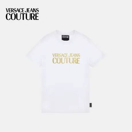 【限时优惠】VERSACE JEANS COUTURE男士LOGO印花金箔T恤商品大图