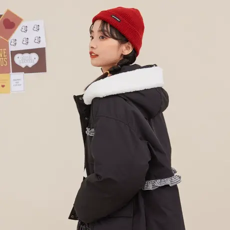 【清仓65折】毛领白鸭绒羽绒服女2022新款中长款设计感小众小个子图片