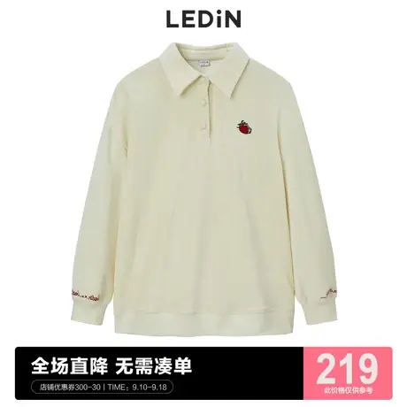 乐町草莓POLO上衣秋季新款卫衣女宽松C2CEC4201图片
