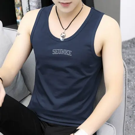 莫代尔棉男士背心夏季跨栏运动篮球坎肩健身速干冰丝凉感无袖吊带商品大图