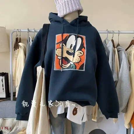 卫衣女加绒加厚2020秋冬新款韩版ins潮学生宽松减龄百搭连帽外套商品大图