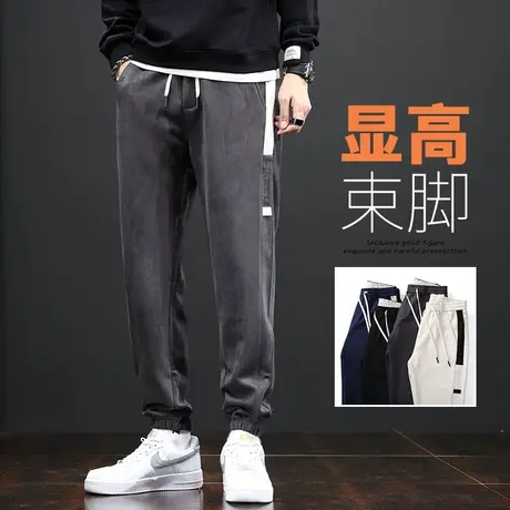 春秋款潮牌痞帅高街美式工装秋冬季男生宽松哈伦大码休闲裤子图片