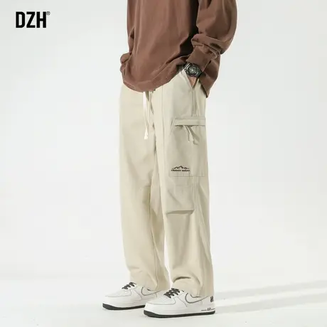 男士卡其色工装裤男美式伐木裤子2024新款男裤春秋新款休闲直筒裤商品大图