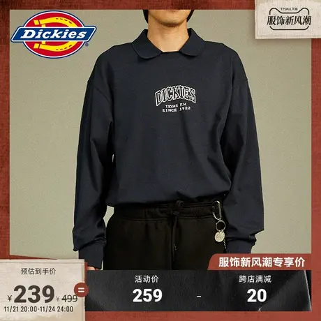Dickies 春夏重磅棉假领子设计长袖美式卫衣宽松 运动休闲图片