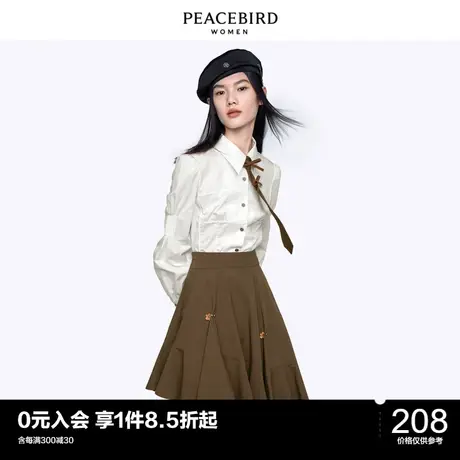 太平鸟气质流行春秋年新款领带斯文衬衫A1CAC1643图片
