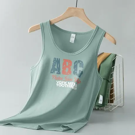 莫代尔运动背心男健身跨栏凉感速干无袖t恤夏季冰丝工字坎肩吊带图片