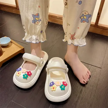 包头拖鞋女外穿2024年春夏季新款可爱厚底百搭凉拖舒适透气半拖鞋商品大图