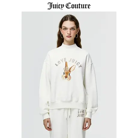 Juicy Couture橘滋卫衣女美式春季新款运动休闲半高领套头上衣女商品大图
